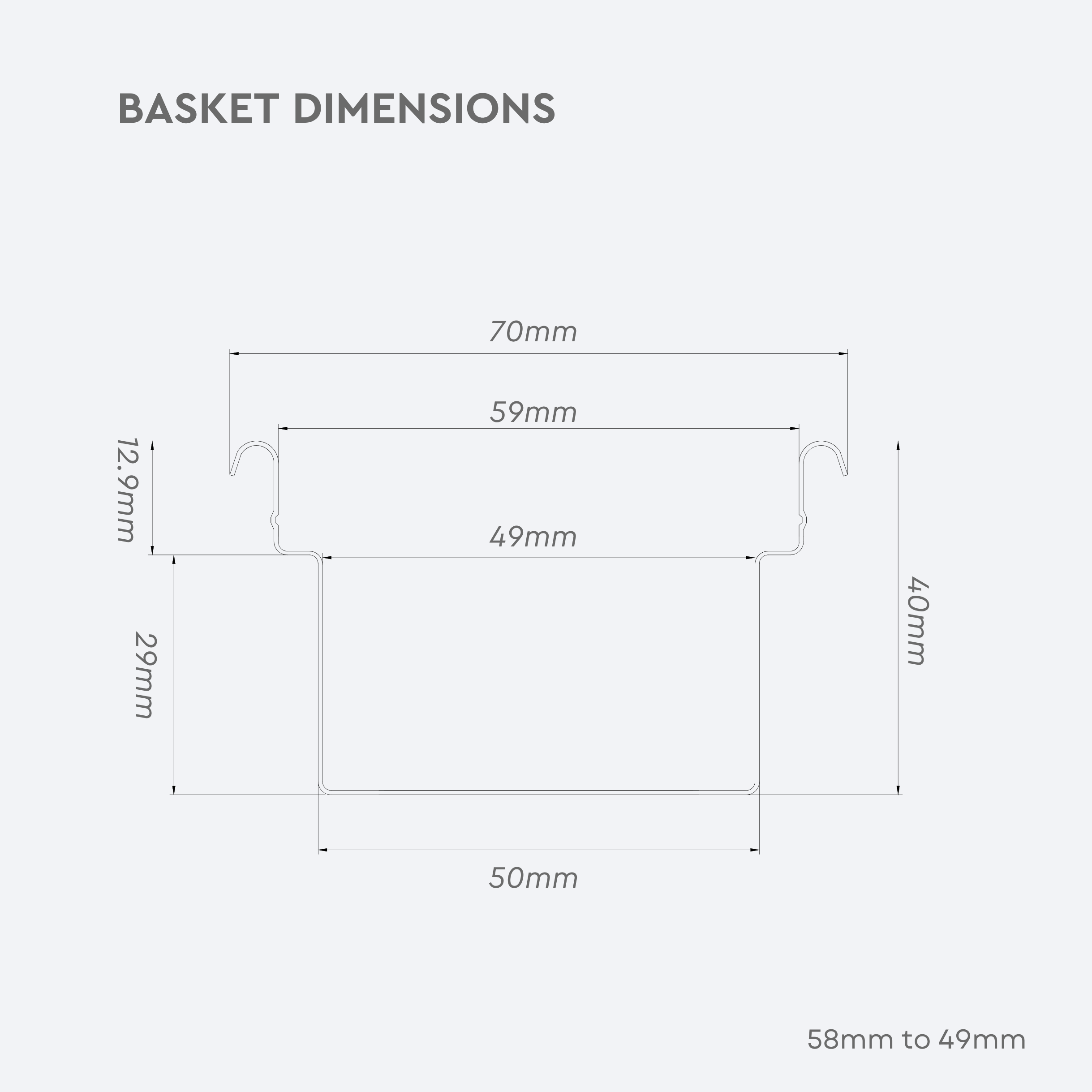 Normcore 58mm to 49mm Step-Down Portafilter Basket Kit