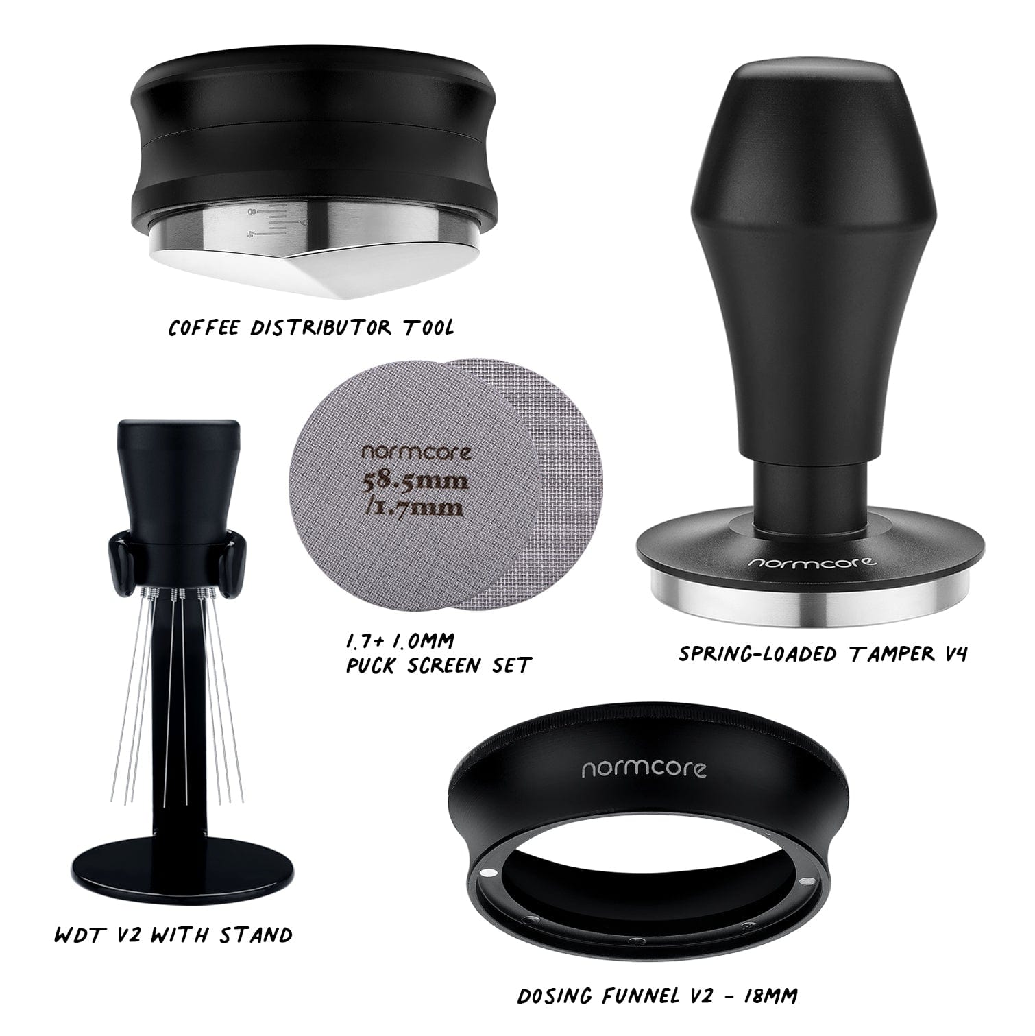 Normcore 7-in-1 Barista Compact Essentials Kit - Without Portafilter - Black
