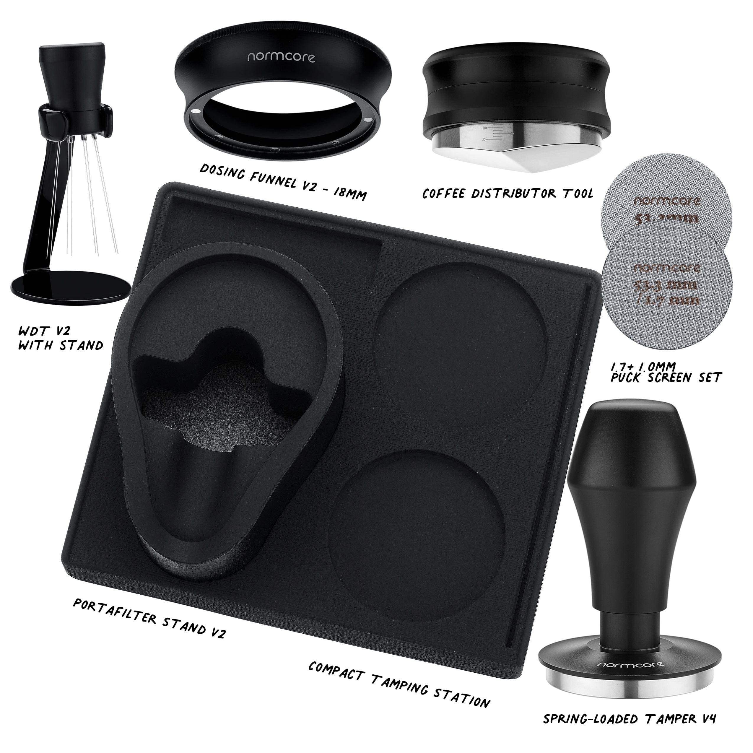 Normcore 7-in-1 Barista Compact Essentials Kit - Without Portafilter - Black