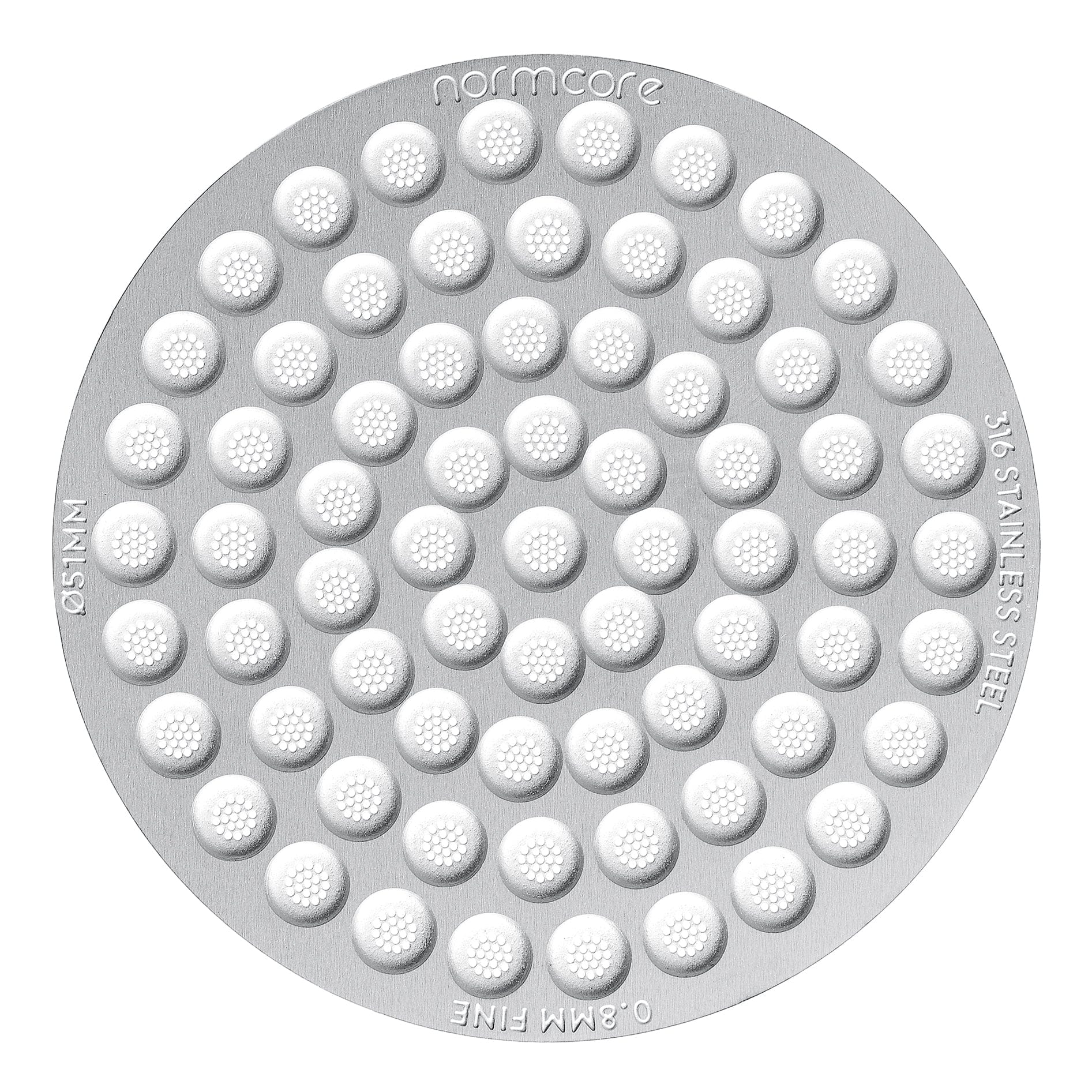 Criba de disco ultradelgada Normcore de 0,8 mm - Acero inoxidable 316