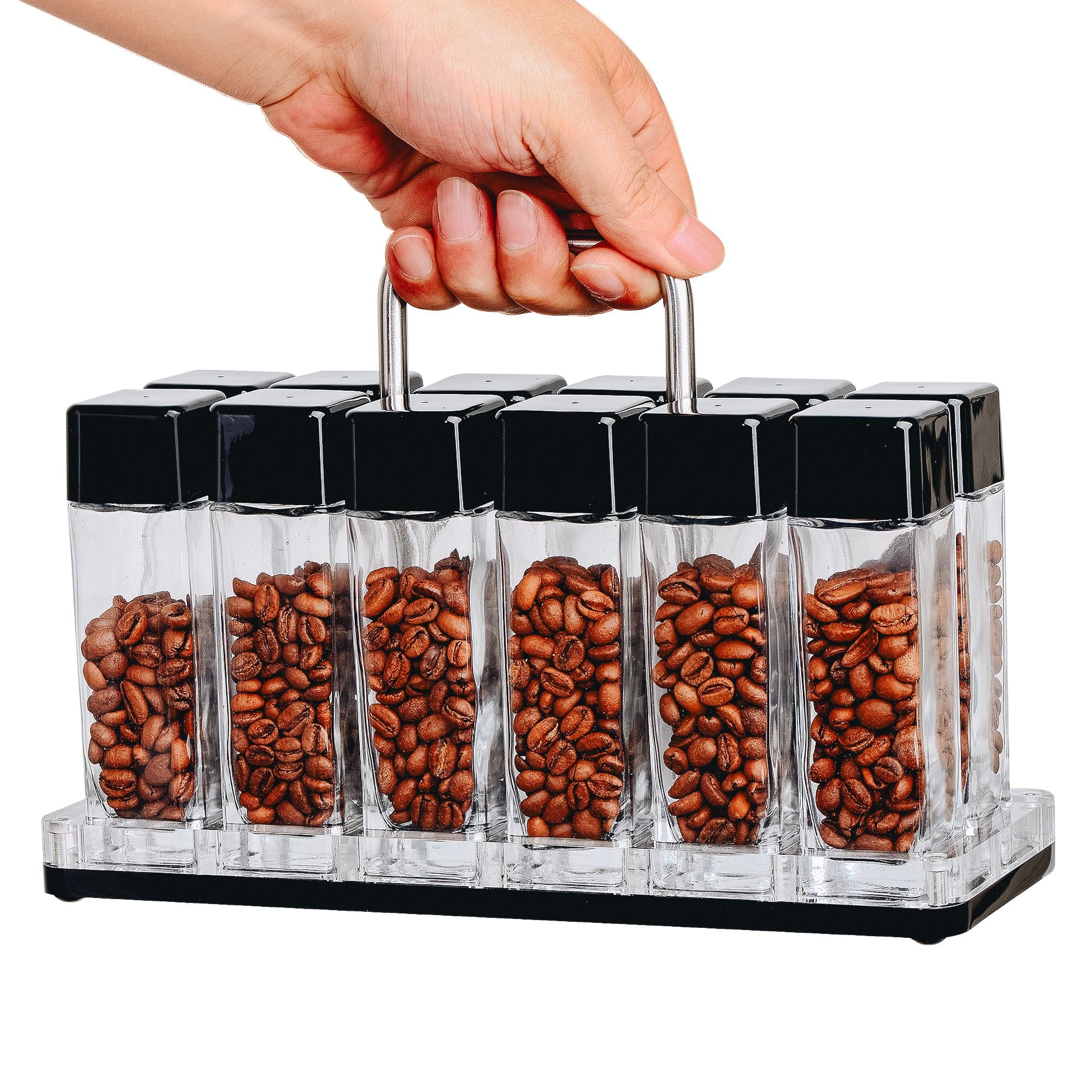Transparent 12 Tubes Coffee Bean Cellars