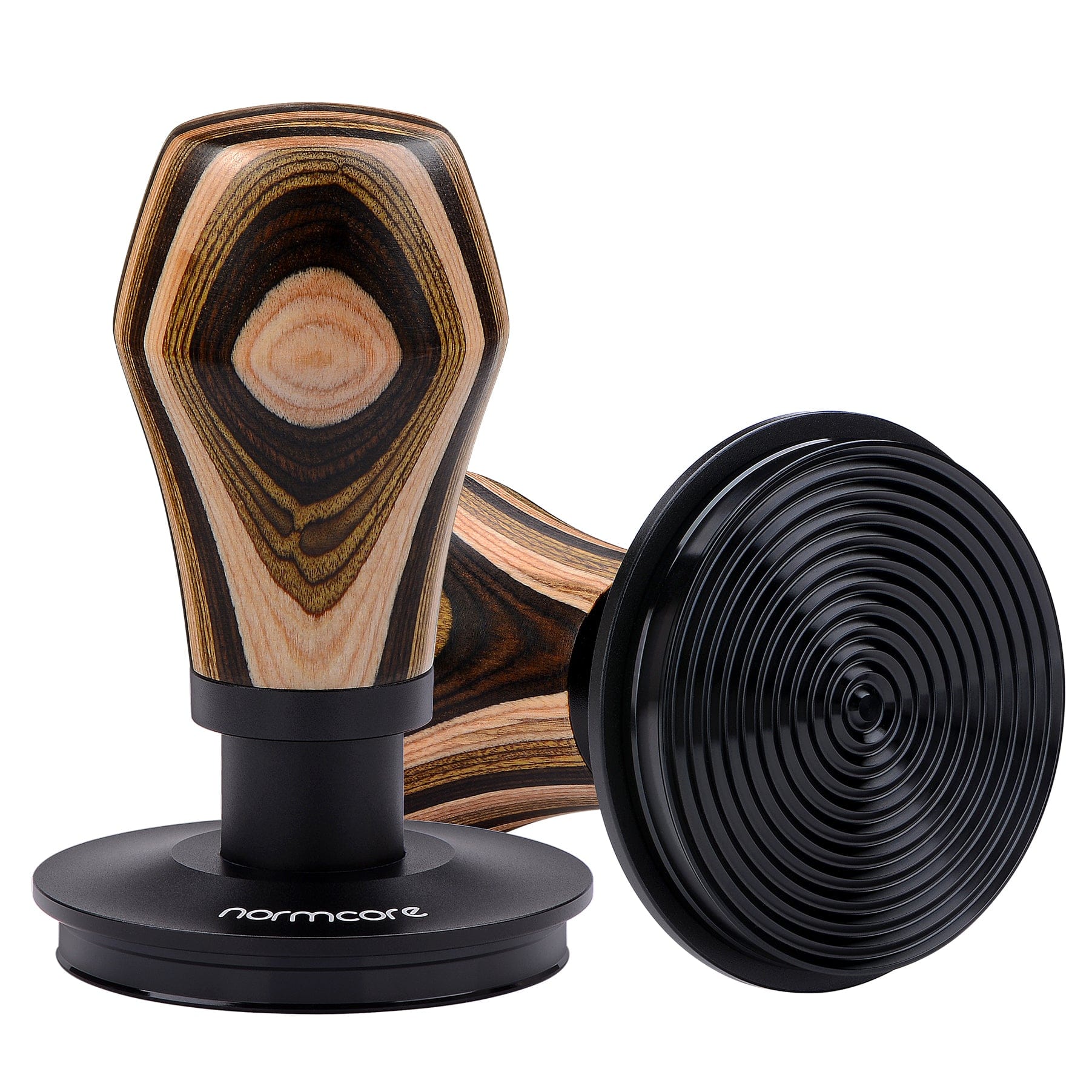 Normcore / V4 Spring-loaded Tamper - Colorful Wood - Titanium PVD Coating Base