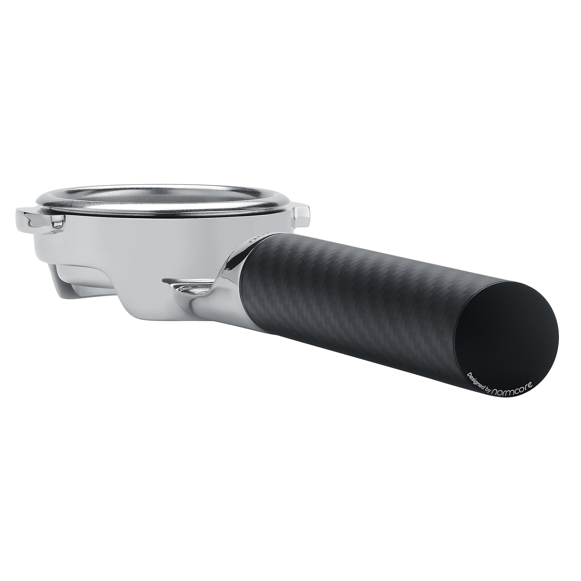 Normcore Lay-Flat Bottomless Portafilter with Carbon Fiber Handle