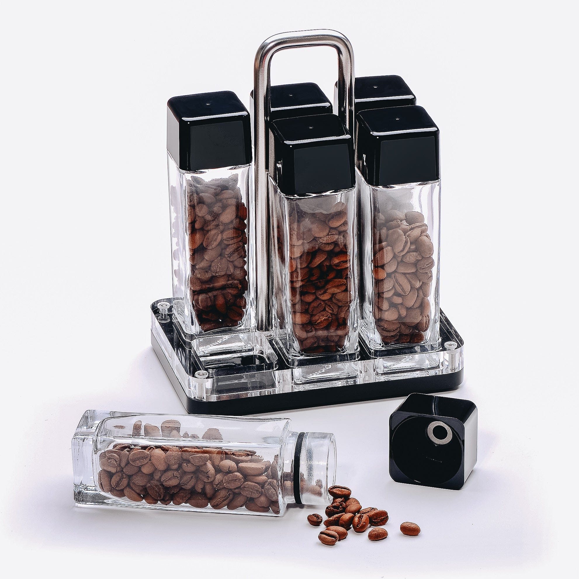 Normcore / 6 TUBES COFFEE BEAN CELLARS  WITH STAND - GLASS TUBES