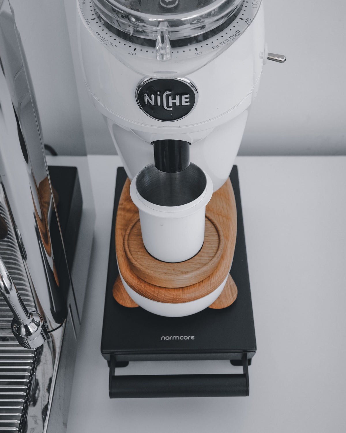 Normcore Espresso Knock Box Lade, Koffie Knock Box Met Walnoot Normcore Espresso Knock Box Lade, Koffie Knock Box Met Walnoot