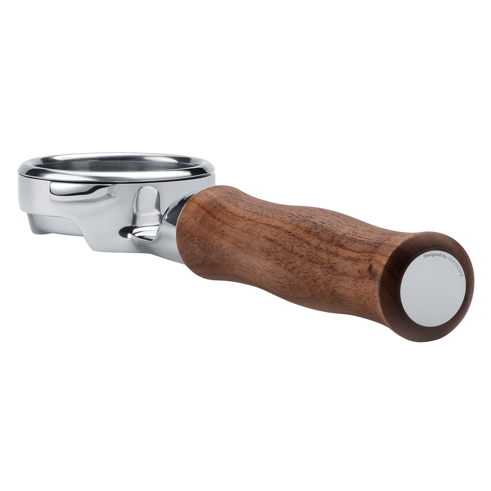 Normcore Slim Bottomless Portafilter with Upgraded Walnut Wood Handle