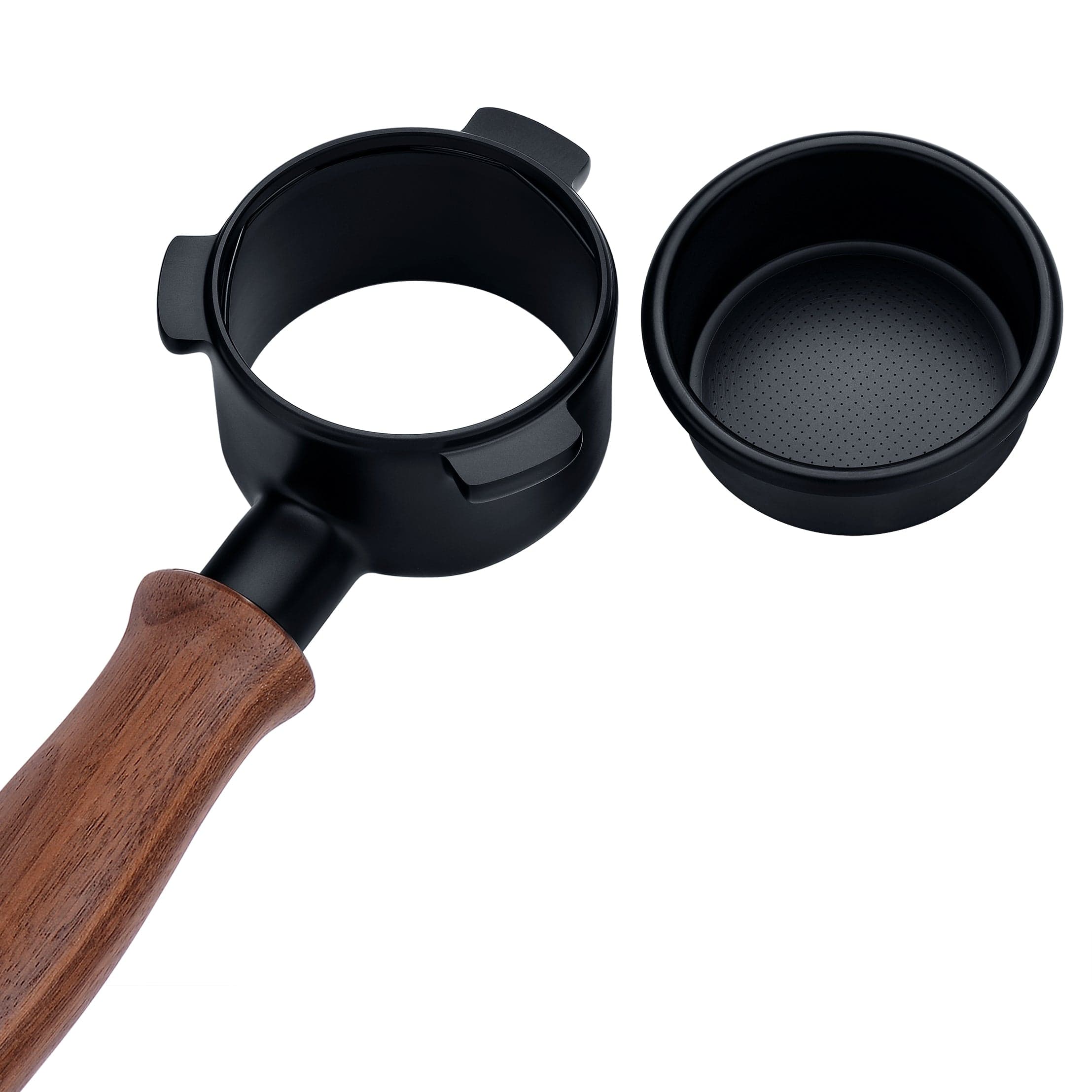 Normcore Titanium PVD Coating Bottomless Portafilter With Walnut Handle