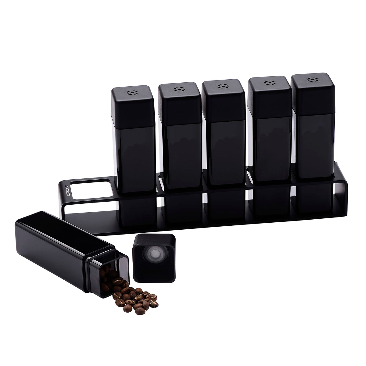 Normcore / DEPOSITOS DE CAFÉ EN GRANOS DE 6 TUBOS CON SOPORTE