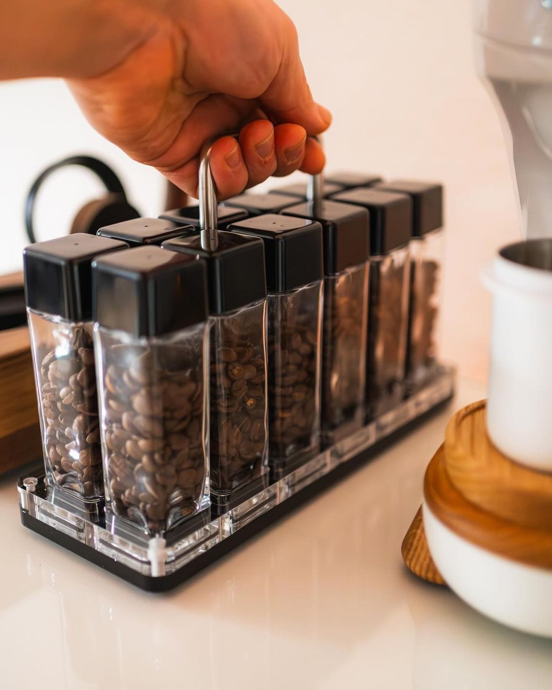 12 Tubes Coffee Bean Cellars with Stand